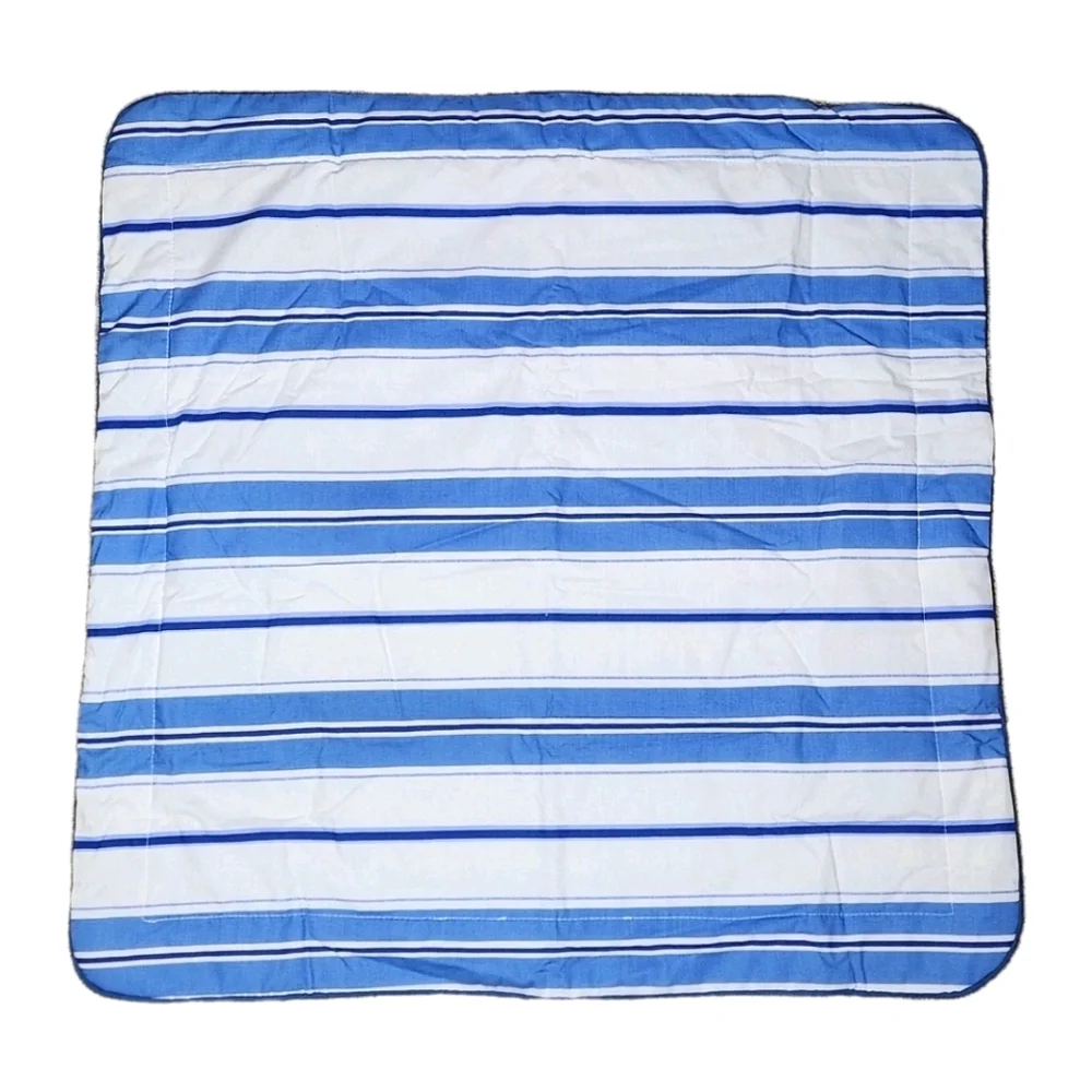VTG NWOT Laura Ashley 30x30 Oversized Euro Sham Coastal Blue Striped - US MADE